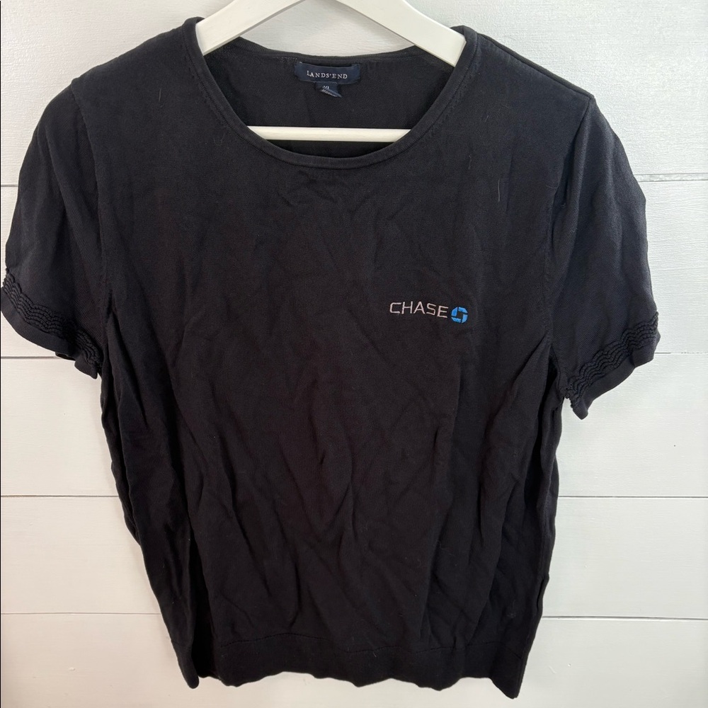Chase lands end work short sleeve sweater top